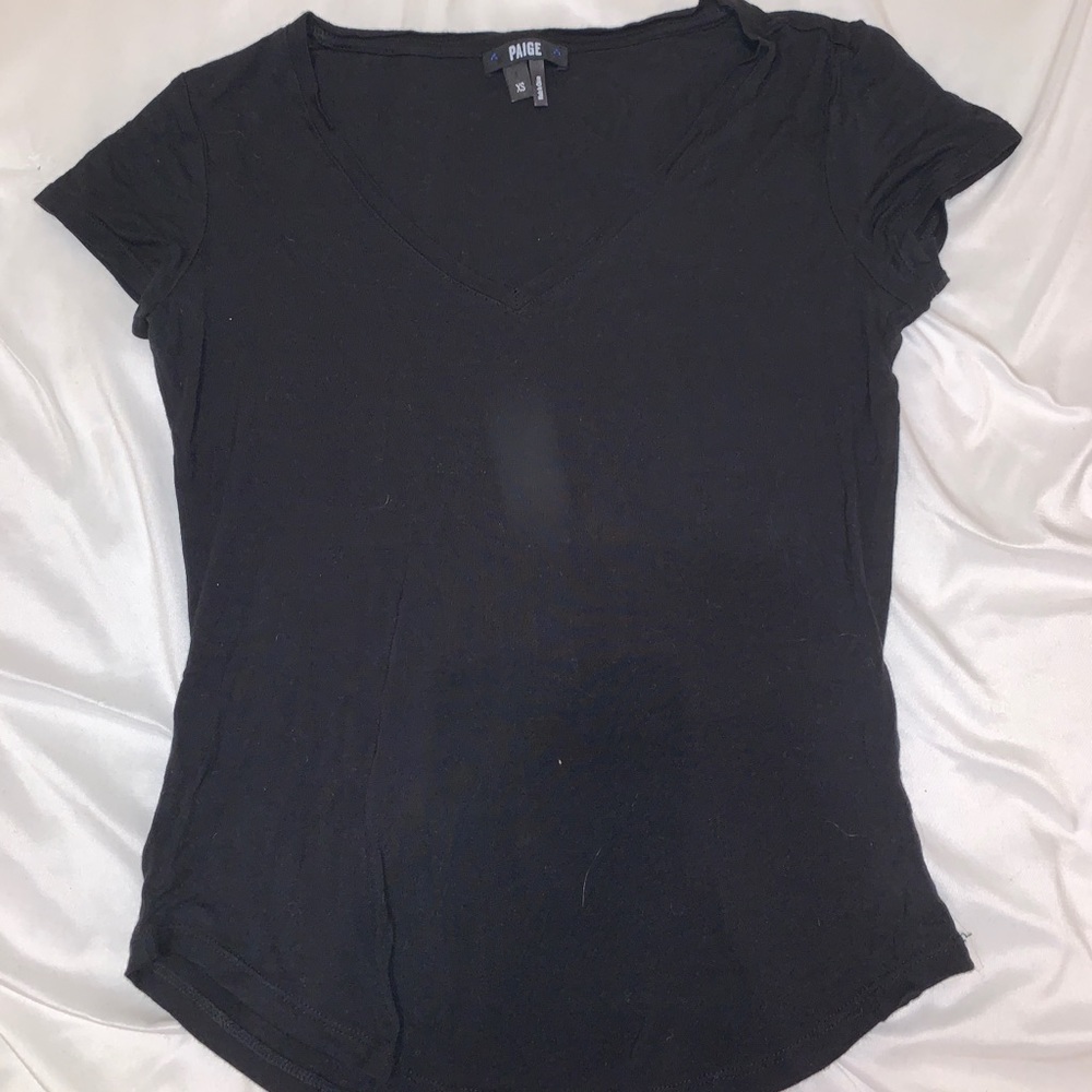 Paige v-neck slim fit black tee